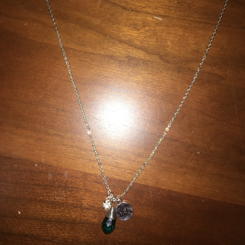 December Birthstone Silver  Necklace